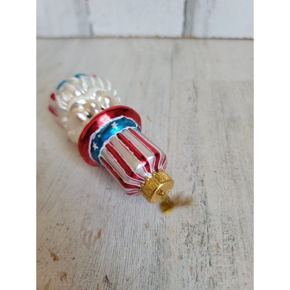 July 4th uncle same Santa Claus glass ornament Xmas unique home decor